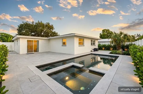 One backyard, three staged options, post by @gabrielle.on.the.gulf